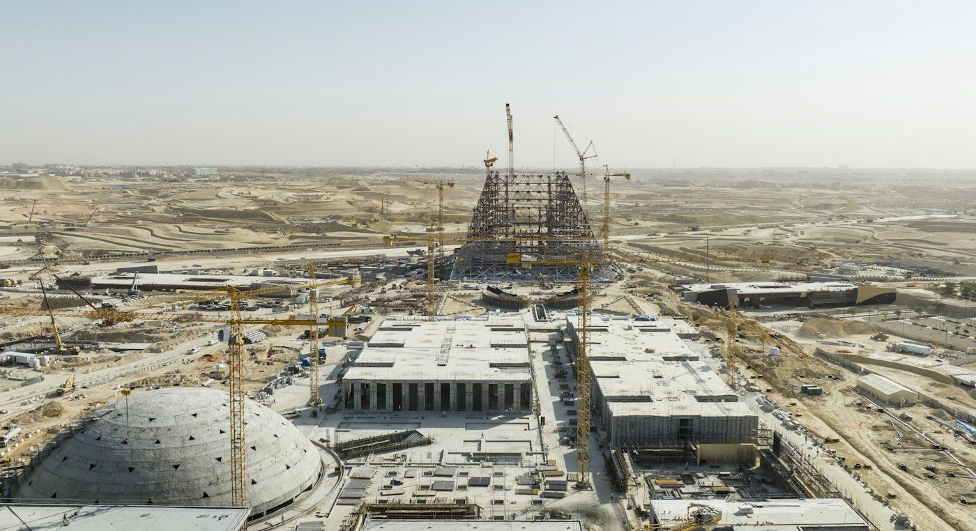 A large construction site from above